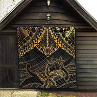 Black and Gold Polynesia Quilt Plumeria Tattoo With Polynesian Pattern