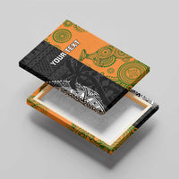 Custom Fiji And Australia Rugby Canvas Wall Art Fijian Tapa Pattern With Aussie Aboriginal Art
