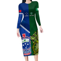 samoa-and-ireland-rugby-family-matching-long-sleeve-bodycon-dress-and-hawaiian-shirt-2023-world-cup-manu-samoa-with-shamrocks