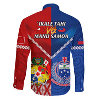 Samoa And Tonga Rugby Family Matching Long Sleeve Bodycon Dress and Hawaiian Shirt 2023 World Cup Manu Samoa With Ikale Tahi LT14 - Polynesian Pride