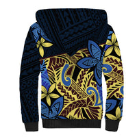 Polynesia Fabric Sherpa Hoodie Polynesian Tribal With Frangipani Flowers LT14 - Polynesian Pride