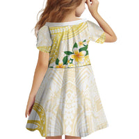 Gold And White Polynesia Plumeria Family Matching Mermaid Dress and Hawaiian Shirt Curves Tropical Vibes