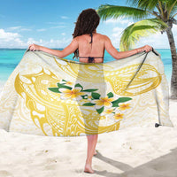 Gold And White Polynesia Plumeria Sarong Curves Tropical Vibes