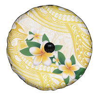 Gold And White Polynesia Plumeria Spare Tire Cover Curves Tropical Vibes LT14 - Polynesian Pride