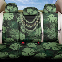 Green Hawaii Kukui Nut Lei Back Car Seat Cover Hawaiian Pattern Monstera Tropical Vibes - Polynesian Pride