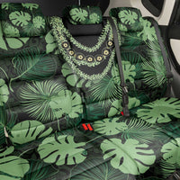 Green Hawaii Kukui Nut Lei Back Car Seat Cover Hawaiian Pattern Monstera Tropical Vibes - Polynesian Pride