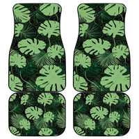 Green Hawaii Kukui Nut Lei Car Mats Hawaiian Pattern Monstera Tropical Vibes - Polynesian Pride