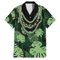 Green Hawaii Kukui Nut Lei Family Matching Mermaid Dress and Hawaiian Shirt Hawaiian Pattern Monstera Tropical Vibes - Polynesian Pride