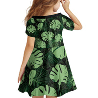 Green Hawaii Kukui Nut Lei Family Matching Off The Shoulder Long Sleeve Dress and Hawaiian Shirt Hawaiian Pattern Monstera Tropical Vibes - Polynesian Pride