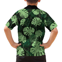 Green Hawaii Kukui Nut Lei Family Matching Short Sleeve Bodycon Dress and Hawaiian Shirt Hawaiian Pattern Monstera Tropical Vibes - Polynesian Pride