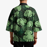 Green Hawaii Kukui Nut Lei Kimono Hawaiian Pattern Monstera Tropical Vibes - Polynesian Pride