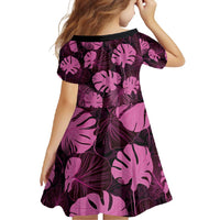 Pink Hawaii Kukui Nut Lei Family Matching Long Sleeve Bodycon Dress and Hawaiian Shirt Hawaiian Pattern Monstera Tropical Vibes - Polynesian Pride