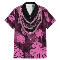 Pink Hawaii Kukui Nut Lei Family Matching Mermaid Dress and Hawaiian Shirt Hawaiian Pattern Monstera Tropical Vibes - Polynesian Pride