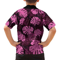 Pink Hawaii Kukui Nut Lei Family Matching Off Shoulder Maxi Dress and Hawaiian Shirt Hawaiian Pattern Monstera Tropical Vibes - Polynesian Pride