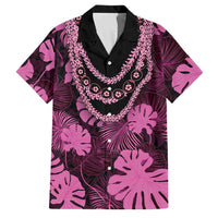Pink Hawaii Kukui Nut Lei Family Matching Puletasi and Hawaiian Shirt Hawaiian Pattern Monstera Tropical Vibes - Polynesian Pride