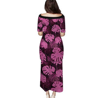Pink Hawaii Kukui Nut Lei Family Matching Puletasi and Hawaiian Shirt Hawaiian Pattern Monstera Tropical Vibes - Polynesian Pride
