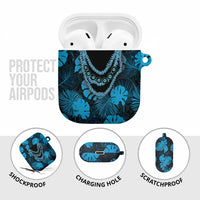 Blue Hawaii Kukui Nut Lei AirPods Case Hawaiian Pattern Monstera Tropical Vibes - Polynesian Pride