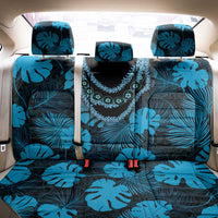 Blue Hawaii Kukui Nut Lei Back Car Seat Cover Hawaiian Pattern Monstera Tropical Vibes - Polynesian Pride