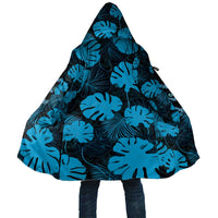 Blue Hawaii Kukui Nut Lei Cloak Hawaiian Pattern Monstera Tropical Vibes - Polynesian Pride