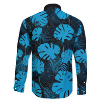 Blue Hawaii Kukui Nut Lei Family Matching Off The Shoulder Long Sleeve Dress and Hawaiian Shirt Hawaiian Pattern Monstera Tropical Vibes - Polynesian Pride