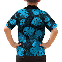 Blue Hawaii Kukui Nut Lei Family Matching Off Shoulder Short Dress and Hawaiian Shirt Hawaiian Pattern Monstera Tropical Vibes - Polynesian Pride