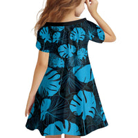 Blue Hawaii Kukui Nut Lei Family Matching Short Sleeve Bodycon Dress and Hawaiian Shirt Hawaiian Pattern Monstera Tropical Vibes - Polynesian Pride