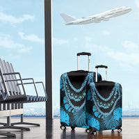 Blue Hawaii Kukui Nut Lei Luggage Cover Hawaiian Pattern Monstera Tropical Vibes - Polynesian Pride