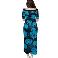 Blue Hawaii Kukui Nut Lei Puletasi Hawaiian Pattern Monstera Tropical Vibes - Polynesian Pride