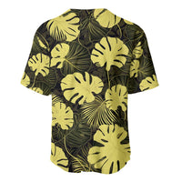 Yellow Hawaii Kukui Nut Lei Baseball Jersey Hawaiian Pattern Monstera Tropical Vibes - Polynesian Pride