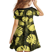 Yellow Hawaii Kukui Nut Lei Family Matching Off Shoulder Maxi Dress and Hawaiian Shirt Hawaiian Pattern Monstera Tropical Vibes - Polynesian Pride