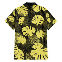 Yellow Hawaii Kukui Nut Lei Family Matching Short Sleeve Bodycon Dress and Hawaiian Shirt Hawaiian Pattern Monstera Tropical Vibes - Polynesian Pride