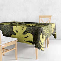 Yellow Hawaii Kukui Nut Lei Tablecloth Hawaiian Pattern Monstera Tropical Vibes - Polynesian Pride