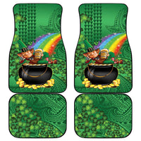 Hawaii Saint Patrick's Day Car Mats Funny Leprechaun With Pot Of Gold - Polynesian Tattoo