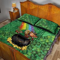 Hawaii Saint Patrick's Day Quilt Bed Set Funny Leprechaun With Pot Of Gold - Polynesian Tattoo LT14 - Polynesian Pride