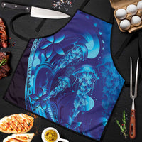 Purple Paradise Polynesia Jellyfish Apron Plumeria Polynesian Tattoo Glowing Vibes