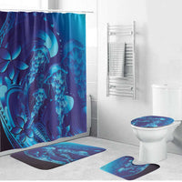 Purple Paradise Polynesia Jellyfish Bathroom Set Plumeria Polynesian Tattoo Glowing Vibes