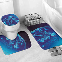 Purple Paradise Polynesia Jellyfish Bathroom Set Plumeria Polynesian Tattoo Glowing Vibes