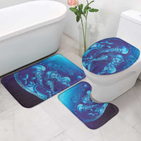 Purple Paradise Polynesia Jellyfish Bathroom Set Plumeria Polynesian Tattoo Glowing Vibes