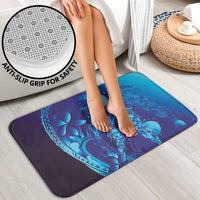 Purple Paradise Polynesia Jellyfish Bathroom Set Plumeria Polynesian Tattoo Glowing Vibes