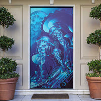 Purple Paradise Polynesia Jellyfish Door Cover Plumeria Polynesian Tattoo Glowing Vibes