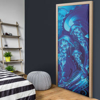 Purple Paradise Polynesia Jellyfish Door Cover Plumeria Polynesian Tattoo Glowing Vibes