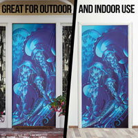 Purple Paradise Polynesia Jellyfish Door Cover Plumeria Polynesian Tattoo Glowing Vibes