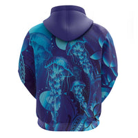 Purple Paradise Polynesia Jellyfish Hoodie Plumeria Polynesian Tattoo Glowing Vibes LT14 - Polynesian Pride