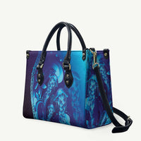 Purple Paradise Polynesia Jellyfish Leather Bag Plumeria Polynesian Tattoo Glowing Vibes LT14 Purple - Polynesian Pride