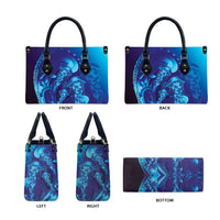 Purple Paradise Polynesia Jellyfish Leather Bag Plumeria Polynesian Tattoo Glowing Vibes LT14 - Polynesian Pride