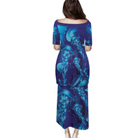 Purple Paradise Polynesia Jellyfish Puletasi Plumeria Polynesian Tattoo Glowing Vibes LT14 - Polynesian Pride