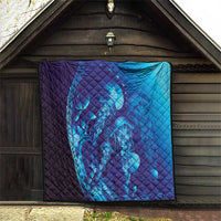Purple Paradise Polynesia Jellyfish Quilt Plumeria Polynesian Tattoo Glowing Vibes LT14 - Polynesian Pride