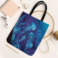 Purple Paradise Polynesia Jellyfish Tote Bag Plumeria Polynesian Tattoo Glowing Vibes LT14 Black Strap One Size Purple - Polynesian Pride