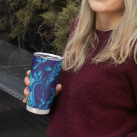 Purple Paradise Polynesia Jellyfish Tumbler Cup Plumeria Polynesian Tattoo Glowing Vibes LT14 - Polynesian Pride