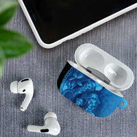 Blue Gradient Polynesia Jellyfish AirPods Case Plumeria Polynesian Tattoo Glowing Vibes